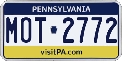 PA license plate MOT2772