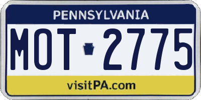 PA license plate MOT2775