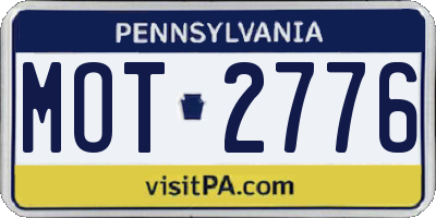PA license plate MOT2776