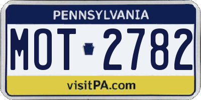 PA license plate MOT2782