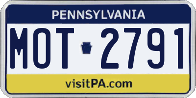 PA license plate MOT2791