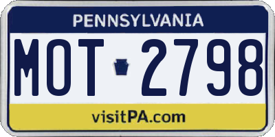 PA license plate MOT2798