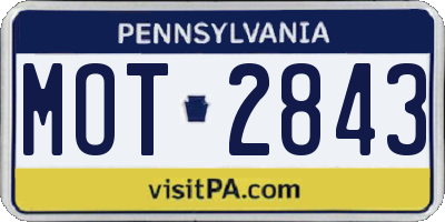 PA license plate MOT2843