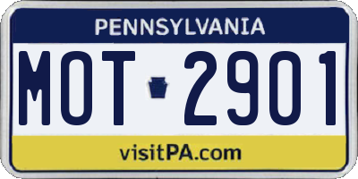 PA license plate MOT2901