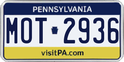 PA license plate MOT2936