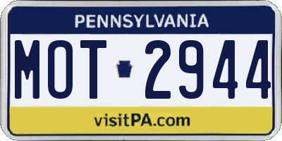 PA license plate MOT2944