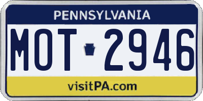 PA license plate MOT2946