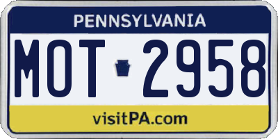 PA license plate MOT2958