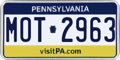 PA license plate MOT2963
