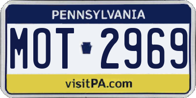 PA license plate MOT2969