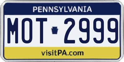 PA license plate MOT2999