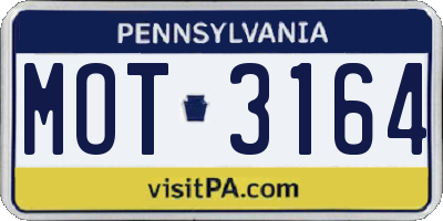 PA license plate MOT3164