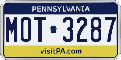 PA license plate MOT3287