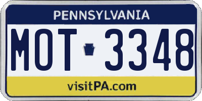 PA license plate MOT3348