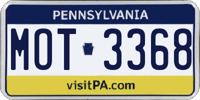 PA license plate MOT3368