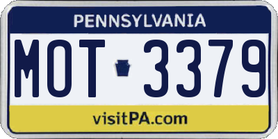PA license plate MOT3379