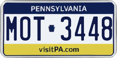 PA license plate MOT3448