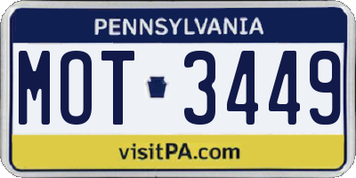 PA license plate MOT3449