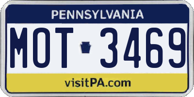 PA license plate MOT3469