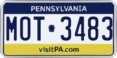 PA license plate MOT3483