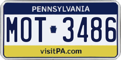 PA license plate MOT3486