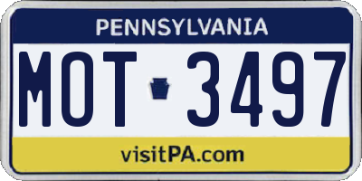 PA license plate MOT3497
