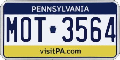 PA license plate MOT3564