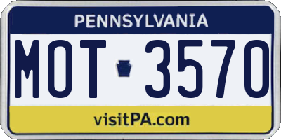 PA license plate MOT3570
