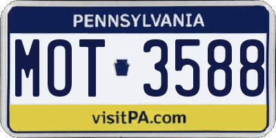 PA license plate MOT3588