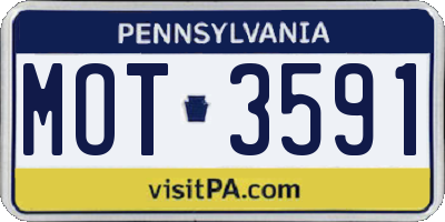 PA license plate MOT3591
