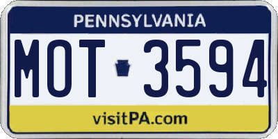 PA license plate MOT3594