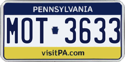 PA license plate MOT3633