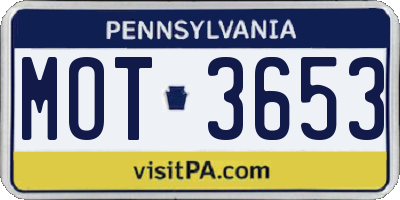 PA license plate MOT3653