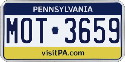 PA license plate MOT3659