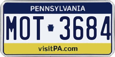 PA license plate MOT3684