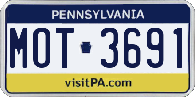 PA license plate MOT3691