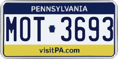 PA license plate MOT3693