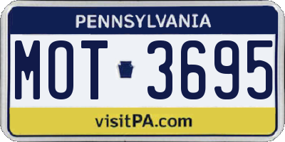 PA license plate MOT3695