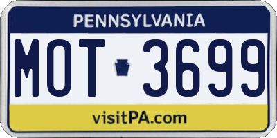 PA license plate MOT3699