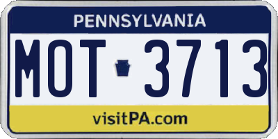 PA license plate MOT3713