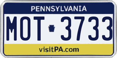 PA license plate MOT3733