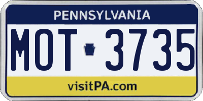 PA license plate MOT3735