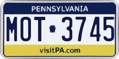 PA license plate MOT3745