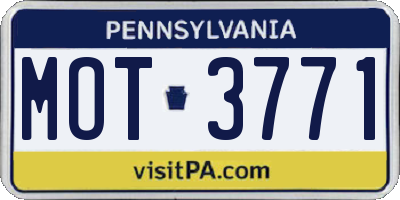 PA license plate MOT3771