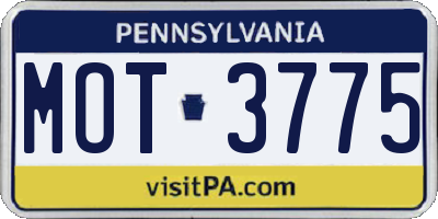 PA license plate MOT3775