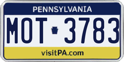 PA license plate MOT3783