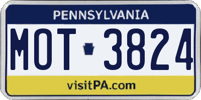 PA license plate MOT3824
