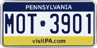 PA license plate MOT3901