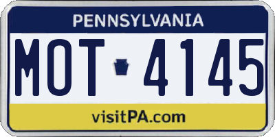 PA license plate MOT4145