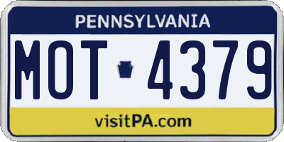 PA license plate MOT4379